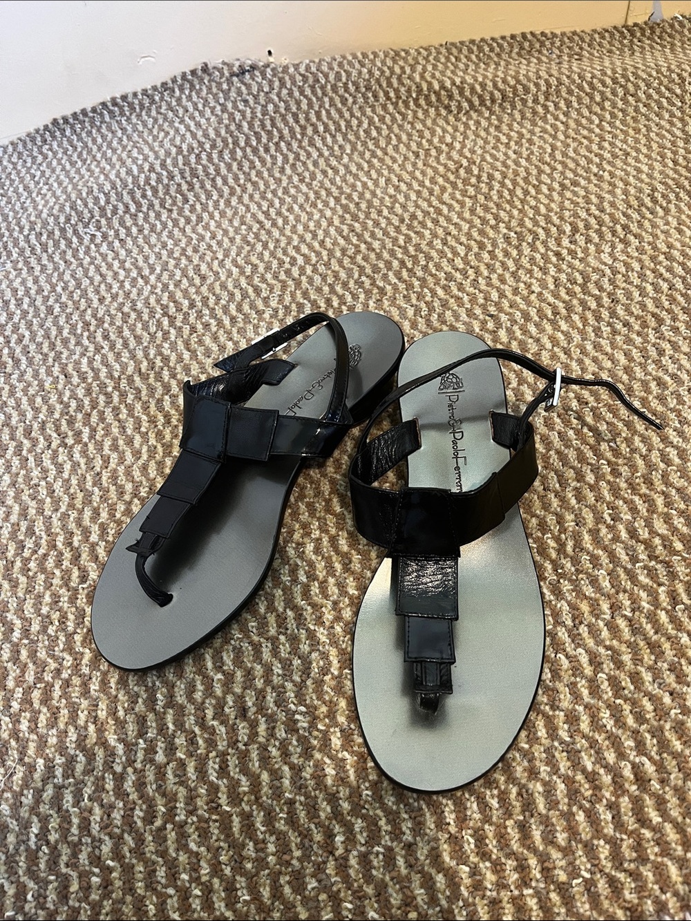 Black Leather T-Strap Slingback Sandals - Women's Elegant Summer Style